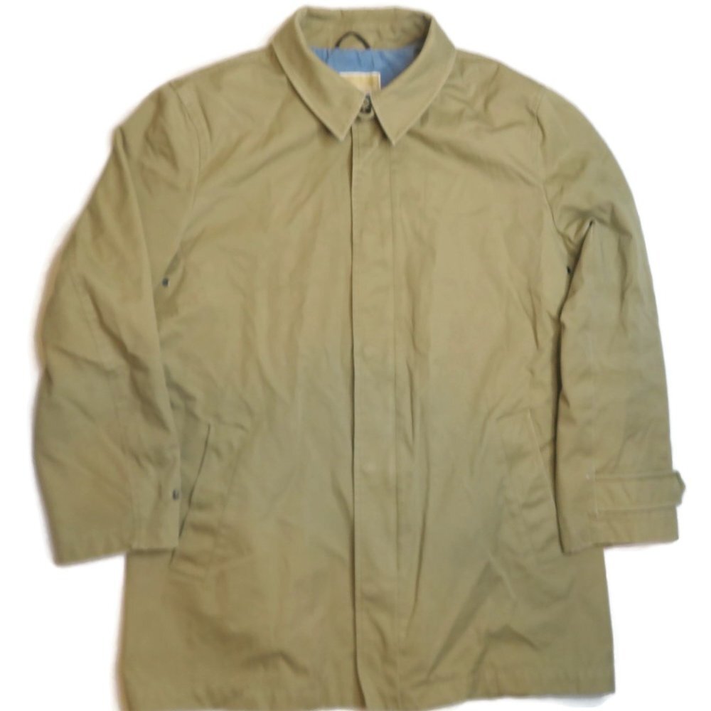 Michael‎ Kors Overocat Mens 40S Coat Button Front Trench $350 Khaki Cotton